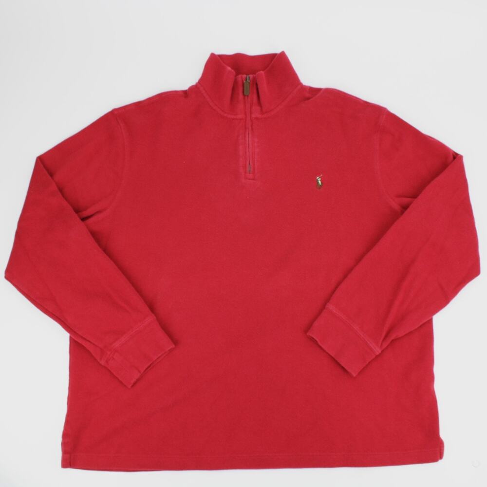 Polo Ralph Lauren Mens Estate-Rib Quarter Zip Classic Pony Pullover Size XL